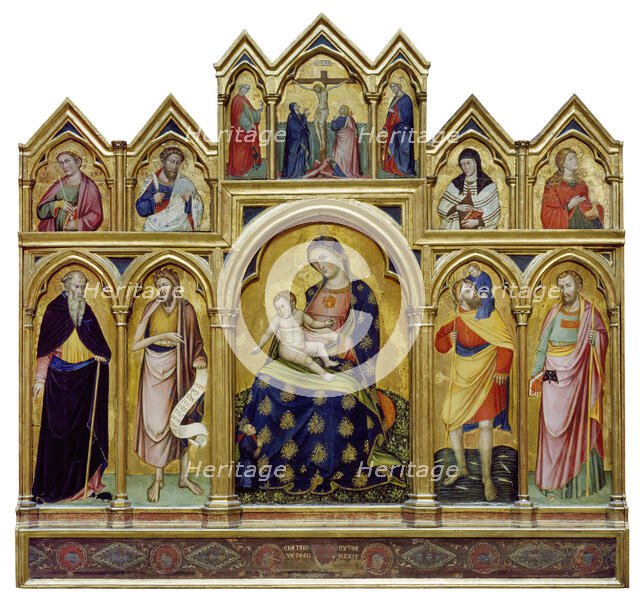 Madonna and Child, the Crucifixion, and Saints, c1380-1389. Creator: Caterino Veneziano.