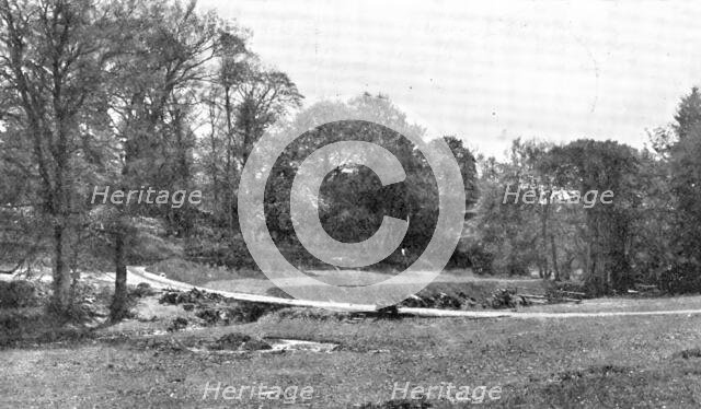 Golf near the scene of Gray's "Elegy": the seventh green of the new Stoke Poges golf course, 1909. Creator: Unknown.