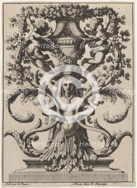 Ornament with a Woman Turning to Foliage. Creator: Jean Lepautre.