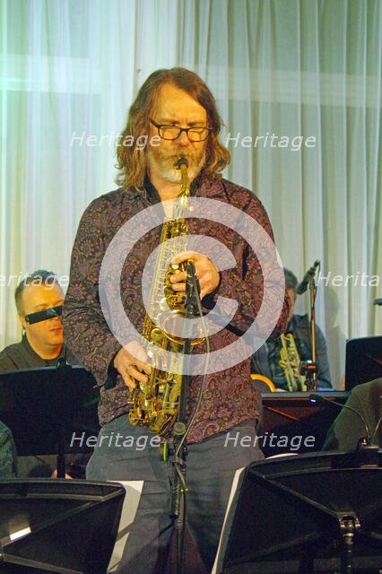 Martin Hathaway, Stan Sulzmann’s Neon Orchestra, Watermill Jazz Club, Dorking, Surrey, Nov 2023. Creator: Brian O'Connor.