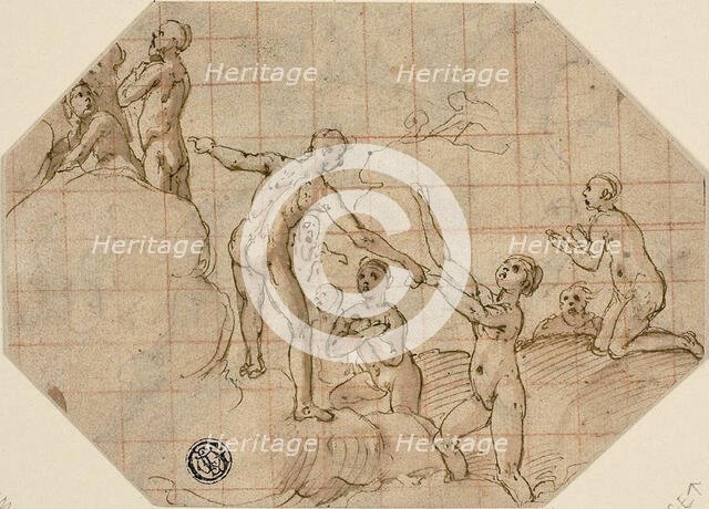 Group of Blessed Souls: Study for the Last Judgment, 1576/79. Creator: Federico Zuccaro.
