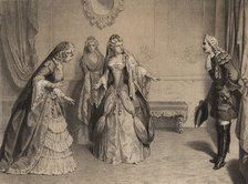 Farewell of the Princess of Ursins in Jadraque on December 23, 1714. Queen Elizabeth Farnese, new…