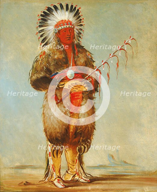 Ráw-no-way-wóh-krah, Loose Pipestem, a Brave, 1832. Creator: George Catlin.