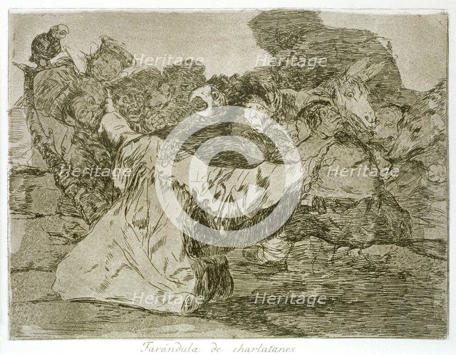 The Disasters of War, a series of etchings by Francisco de Goya (1746-1828), plate 75: 'Farándula…