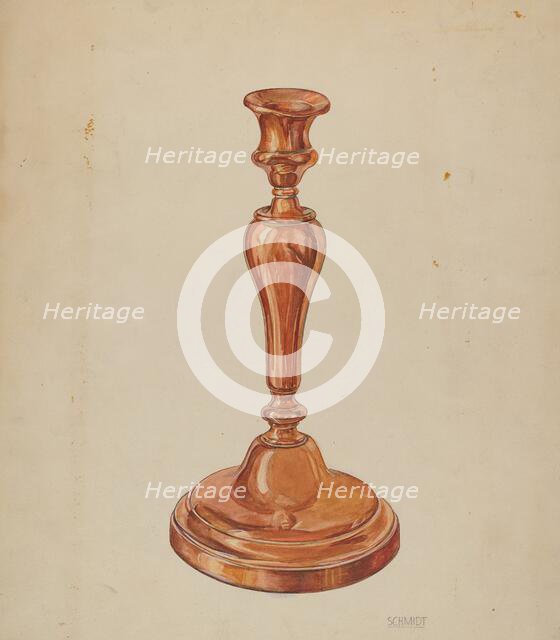 Candlestick, 1935/1942. Creator: William Schmidt.