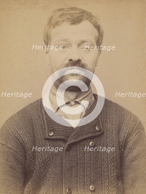 Vaury. Charles, Joseph. 43 (ou 44) ans, né le 31/3/59 à Sedan. Mécanicien. Anarchiste. 16/..., 1894. Creator: Alphonse Bertillon.