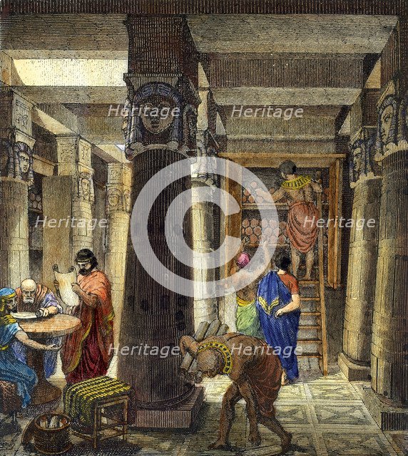 The Library of Alexandria, 1876. Artist: Anonymous  