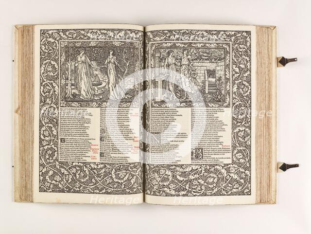 The Kelmscott Chaucer - The Works of Geoffrey Chaucer Now Newly Imprinted, 1896. Creator: Sir Edward Coley Burne-Jones.