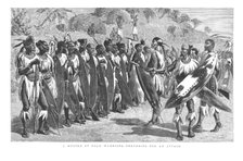 'A Muster of Zulu Warriors - Preparing for an Attack.', 1879. Artist: Unknown.