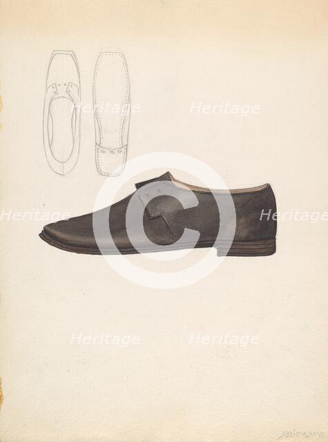 Man's Shoe, c. 1936. Creator: Jessie M. Benge.
