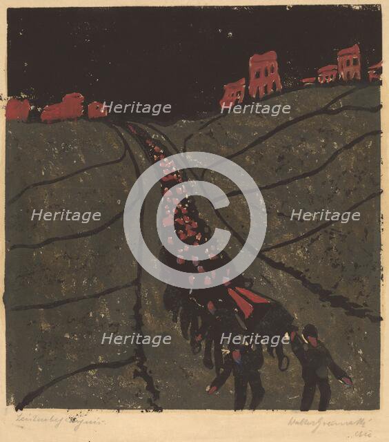 The Burial (Begräbnis), 1916. Creator: Walter Gramatté.