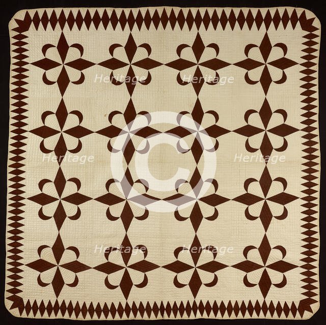 Bedcover ("Star and Crescent" Quilt), United States, early 19th century. Creator: Unknown.