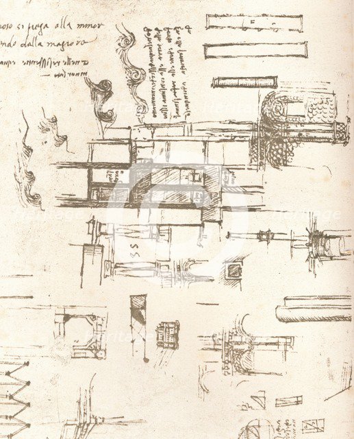 Drawing of projects for castles and villas, c1472-c1519 (1883). Artist: Leonardo da Vinci.