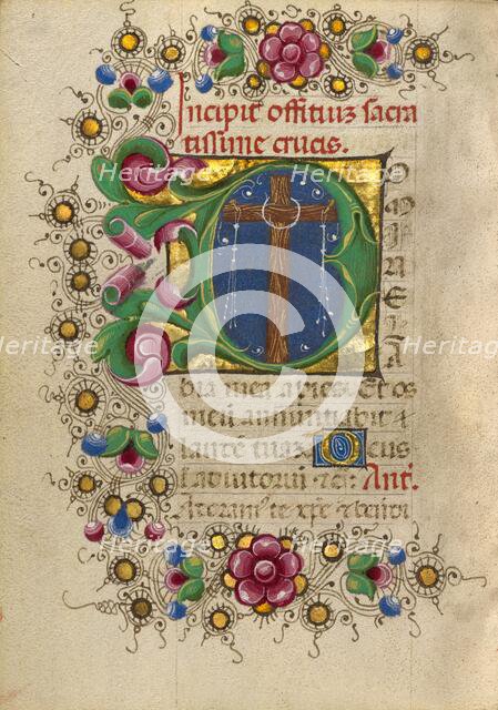 Initial D: The Cross; Gualenghi-d'Este Hours, about 1469. Creator: Taddeo Crivelli.
