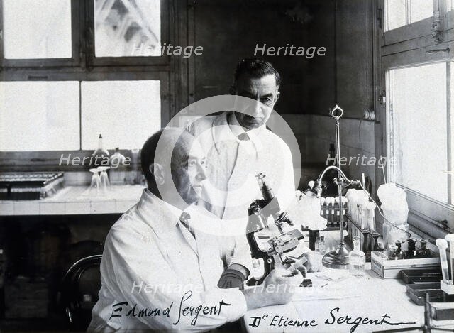 Edmond Sergent (sitting) and Etienne Sergent. Creator: Unknown.