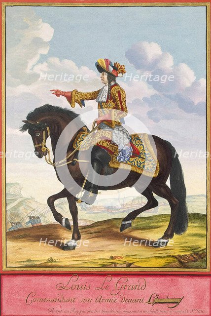 Portrait of Louis XIV on Horseback in the Battle of Cambrai, second half of the 17th century. Creator: Saint-Jean, Jean Dieu de (ca. 1625-after 1709).