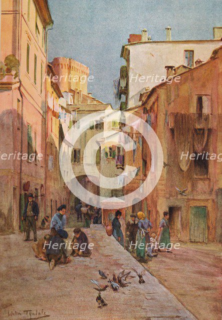 'La Piazza, Sestri Levante', c1910, (1912). Artist: Walter Frederick Roofe Tyndale.