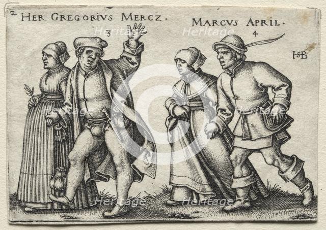 The Village Wedding: Her Gregorius Mercz / Marcus April, 1546. Creator: Hans Sebald Beham (German, 1500-1550).