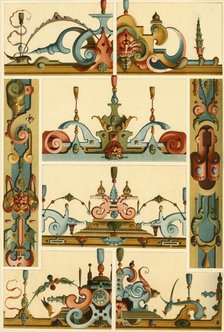 German Renaissance wall painting and ornament in stone and wood, (1898). Creator: Unknown.