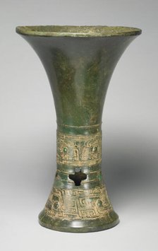 Beaker, Shang dynasty ( about 1600-1046 BC ). Creator: Unknown.