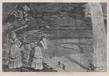 Under the Falls, Catskill Mountains (Harper's Weekly, Vol. XVI), September 14, 1878. Creator: Unknown.