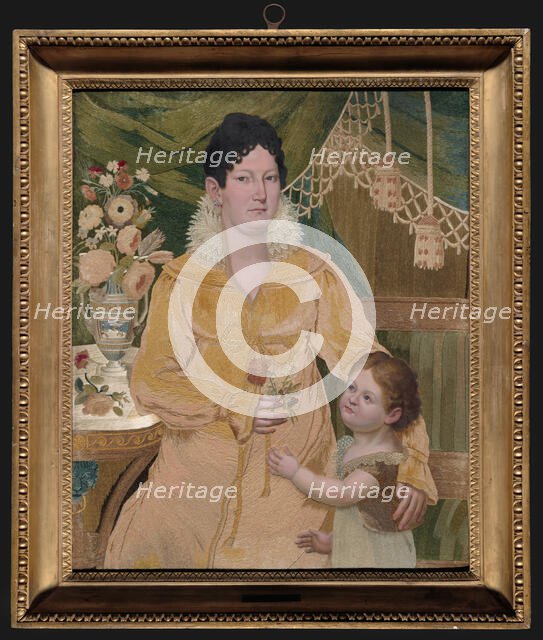 Portrait of the Princess di Ottaiano and her son Carlo, Naples, 1814. Creators: Princess Isabella Albertini de Medici di Ottaiano, Marquis Filippo Petrone.