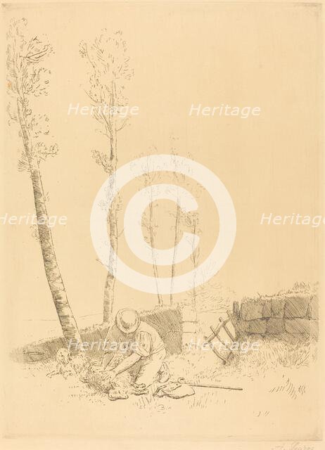 Finding the Sheep (Le mouton retrouve). Creator: Alphonse Legros.