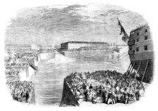 Filling the Napoleon Dock, Cherbourg, 1858. Creator: Smyth.