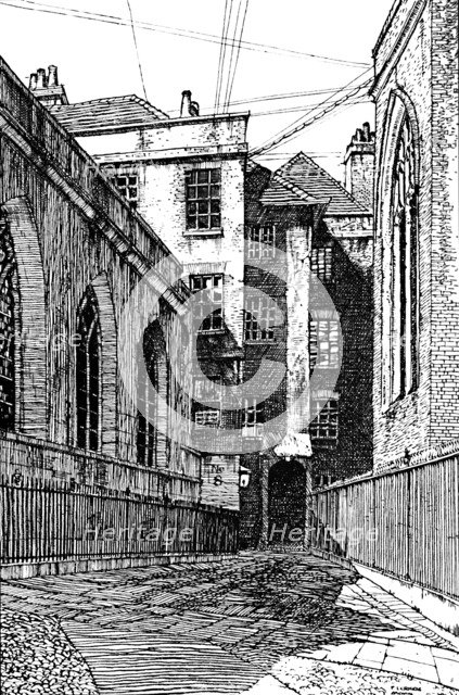 'No. 8, Clifford's Inn, and Hall on Left', 1903. Artist: Unknown.