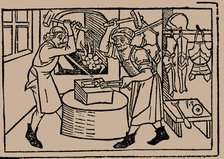The Art of Blacksmithing. From Speculum Vitae Humanae by Rodericus Zamorensis, 1479. Creator: Anonymous.