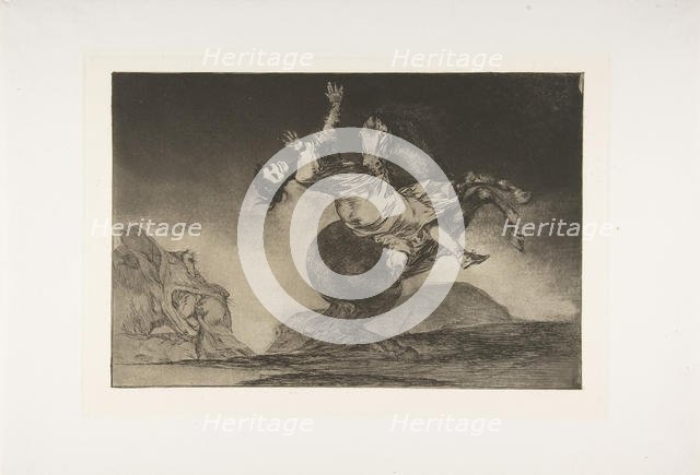 Plate 10 from the 'Disparates': The horse abductor, ca. 1816-23 (published 1864). Creator: Francisco Goya.
