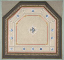 Design for the decoration of a pentagonal ceiling, 1830-97. Creators: Jules-Edmond-Charles Lachaise, Eugène-Pierre Gourdet.