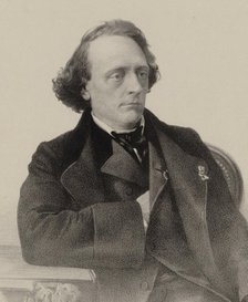 Portrait of the pianist and composer Henry Litolff (1818-1891) , 1858. Creator: Lemoine, Alfred (1824-1881).