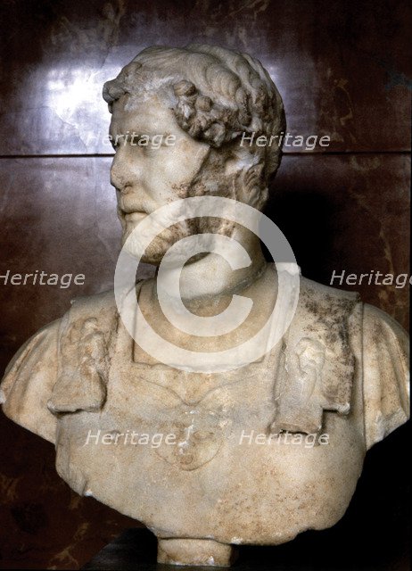 Bust of Hadrian (Publius Aelius Hadrianus) (76-138). Roman Emperor. Bust made 125 AD.