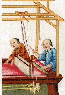 Chinese silk weaving, 20th century. Artist: Unknown