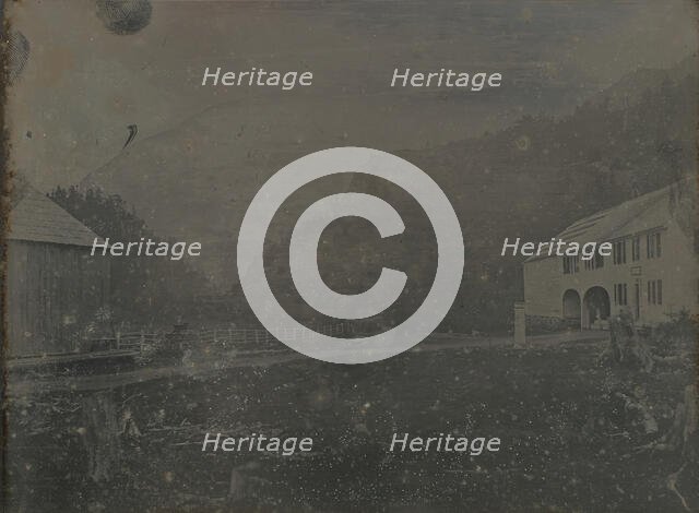 Untitled (House and Barn), 1841. Creator: Samuel Bemis.