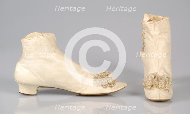 Evening boots, probably French, 1855-70. Creator: Unknown.
