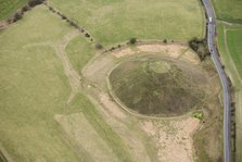 Silbury Hill, a large late Neolithic monumental mound, near Avebury, Wiltshire, 2019 Creator: Damian Grady.