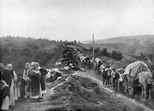 ''La Serbie Douloureuse; L'exode devant l'invasion autrichienne', 1914. Creator: Unknown.