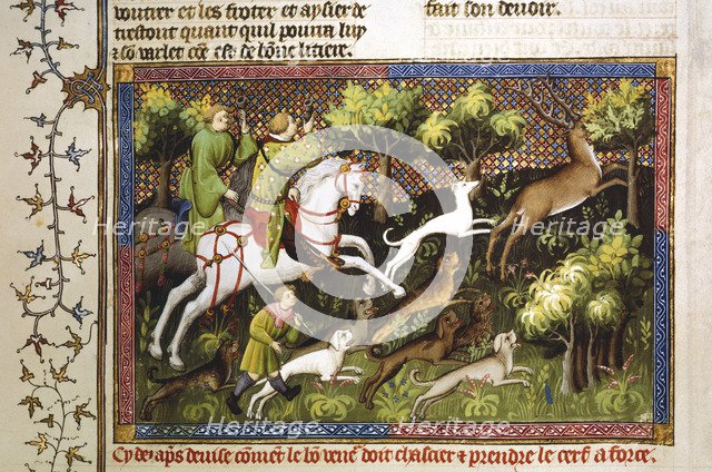 Deer hunt, 15th century. Artist: Unknown