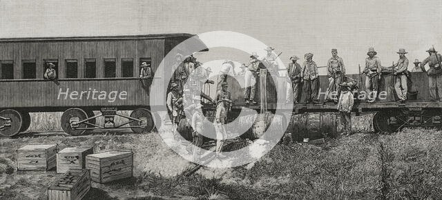 Cuban War of Independence: Distribution of rations, Cuba, 1898.  Creator: Unknown.