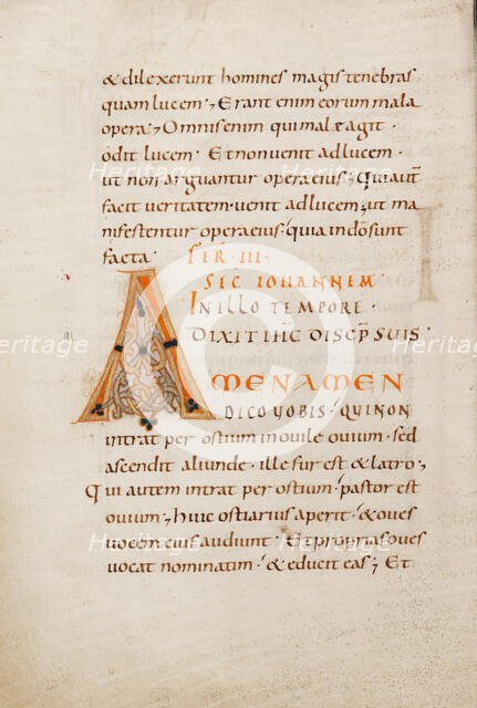 Decorated Initial A; Gospel Lectionary, late 10th century. Creator: Unknown.