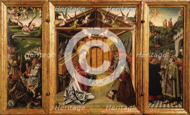 The Nativity (Triptych), 1467-1500. Artist: Barco, García del (active ca. 1450-ca. 1500)