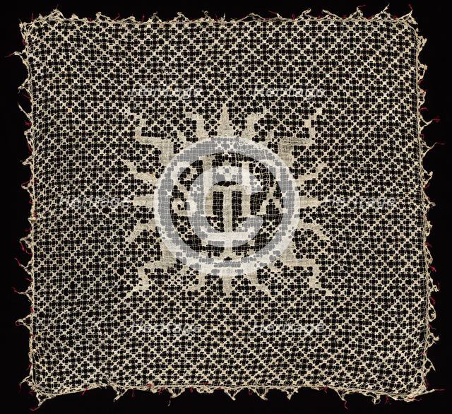 Chalice Veil with Monogram of Christ, 1500s. Creator: Unknown.