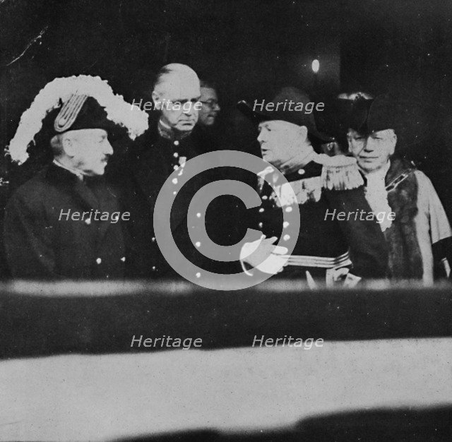 'Mr. Churchill at St. James's Palace for a meeting of Privy Councillors', 1936, (1945). Artist: Unknown.