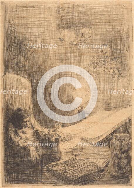 Sleeping Scholar (Le savant endormi). Creator: Alphonse Legros.
