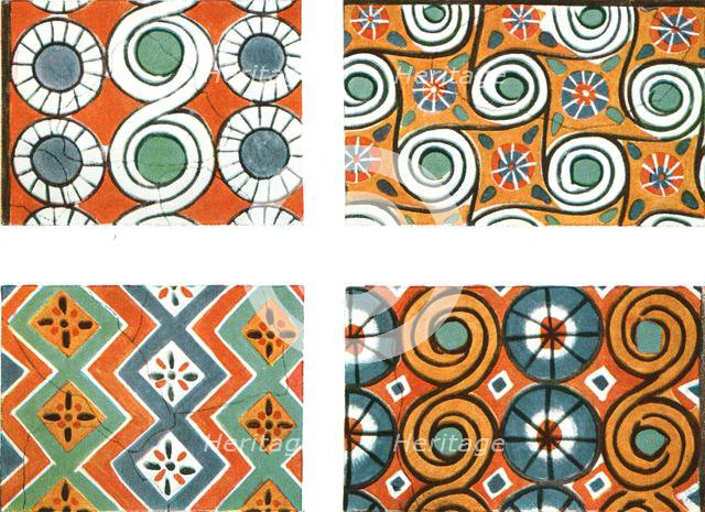 Ceiling patterns in the Tomb of Nebamon and Ipuki in Thebes, Egypt, (1928). Creator: Unknown.