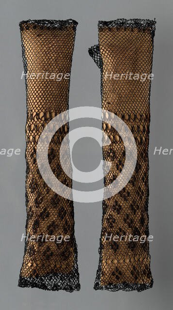 Pair of Mittens, Europe, 1825/75. Creator: Unknown.