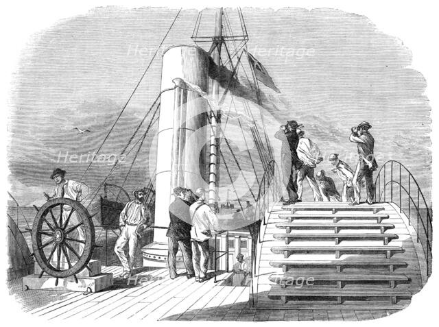 "Our Special Artist" on board The Lilian, running the blockade into Wilmington Harbour..., 1864. Creator: Unknown.