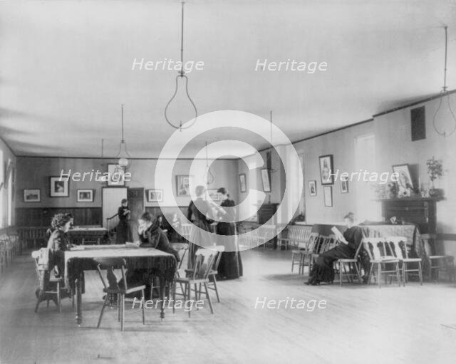Georgetown Convent, Washington, D.C. - students in study hall, not after 1892. Creator: Frances Benjamin Johnston.